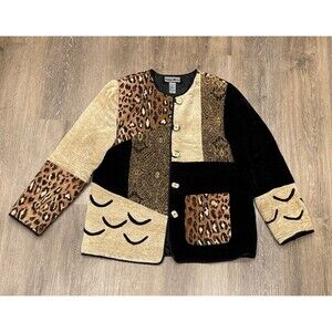 Indigo Moon Jacket Womens Medium Patchwork